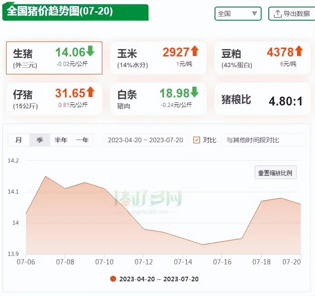 全国猪价趋势图